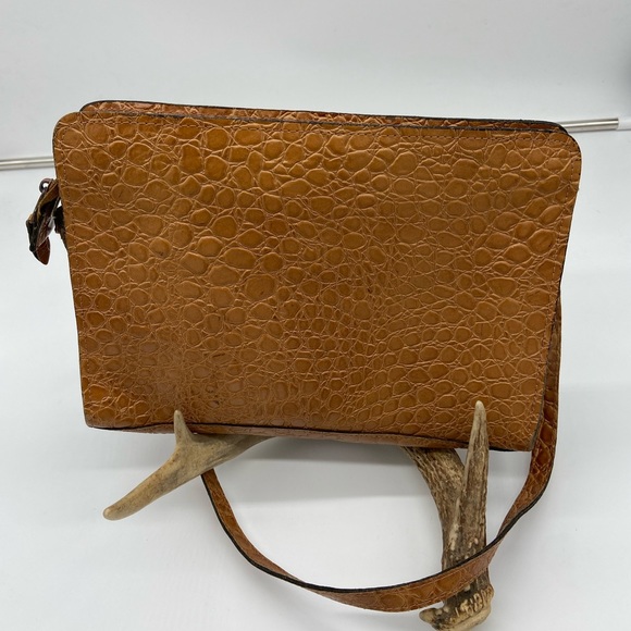 Vintage John Weitz Alligator Embossed Leather Bag - Picture 8 of 9